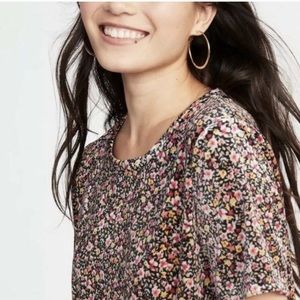 NWOT Floral Velvet Top